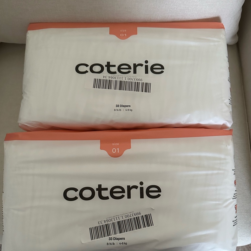 Coterie Diapers - 2 Pack - size 1